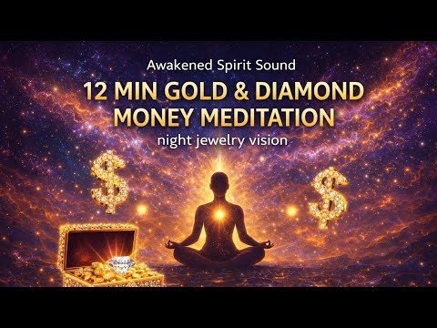 12 MIN GOLD & DIAMOND MONEY MEDITATION✨ Wealth • Peace • Abundance • Night Galaxy Vision ✨