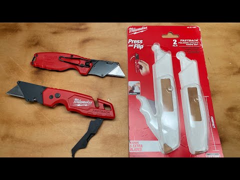 Review of: Milwaukee FASTBACK Folding Utility Knife - Press and Flip, 2 pack  (Automatic?)