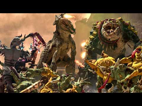 LIZARDMEN vs DAEMONS OF CHAOS - TotalWar Warhammer