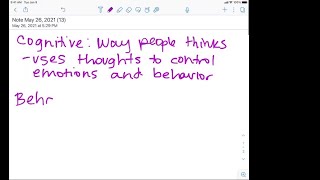 why may the addition of a cognitive component be beneficial to treatment.