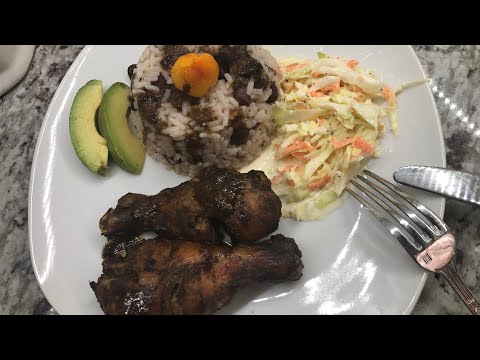 How to make jerk chicken and rice and peas
