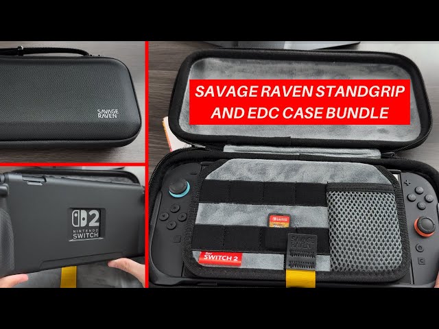 Vídeo relacionado con SAVAGE RAVEN by Skull & Co. Every Day Slim Carrying Case for Nintendo Switch 2: Portable Hard Shell Protective Travel Gaming Console Protection Case- Black