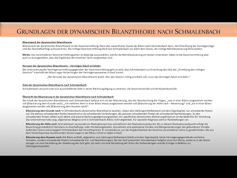 Accounting: Dynamic balance sheet theory according to Schmalenbach - Fernuni Hagen