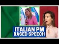 Italian Prime Minister Gives ULTRA BASED Speech Giorgia Meloni