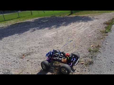 Traxxas T-Maxx bashing at the park Dynamite Mach 19 engine