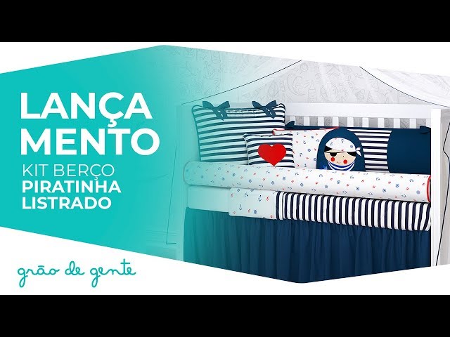 Kit Berço Piratinha Listrado - Grão de Gente