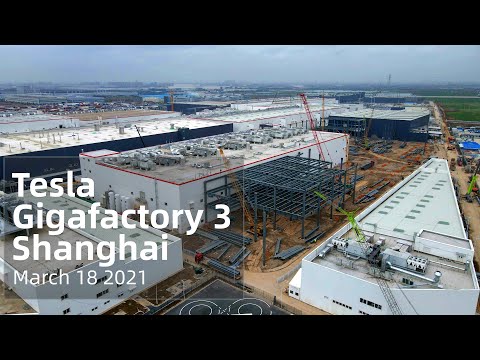 (March 18 2021)  Tesla Gigafactory 3 Shanghai 4K Video