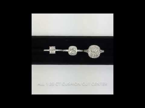 Cushion Diamond Engagement Ring Styles: Non-halo, Halo and Double Halo