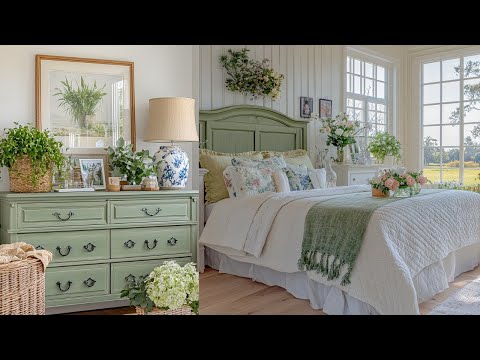 Beautiful Farmhouse Cottage 2025 | Rustic Romance Green Decor & Cozy Makeover Ideas