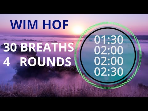 Wim Hof Guided Breathing Session - 4 Rounds Intermediate No Talking