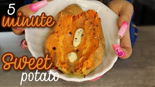 HOW TO make a sweet potato in the microwave QUICK & EASY | 5 MINUTE RECIPES | SIDE DISH RECIPES