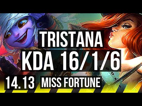 TRISTANA & Rakan vs MISS FORTUNE & Rell (ADC) | 16/1/6, Legendary | EUW Challenger | 14.13