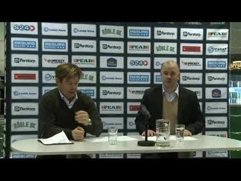 Presskonferens efter Rögle BK -- Djurgårdens IF