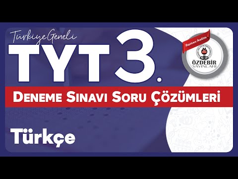 Ocak 2026 - YKS 3. Deneme Sınavı TYT TÜRKÇE Çözüm Videoları
