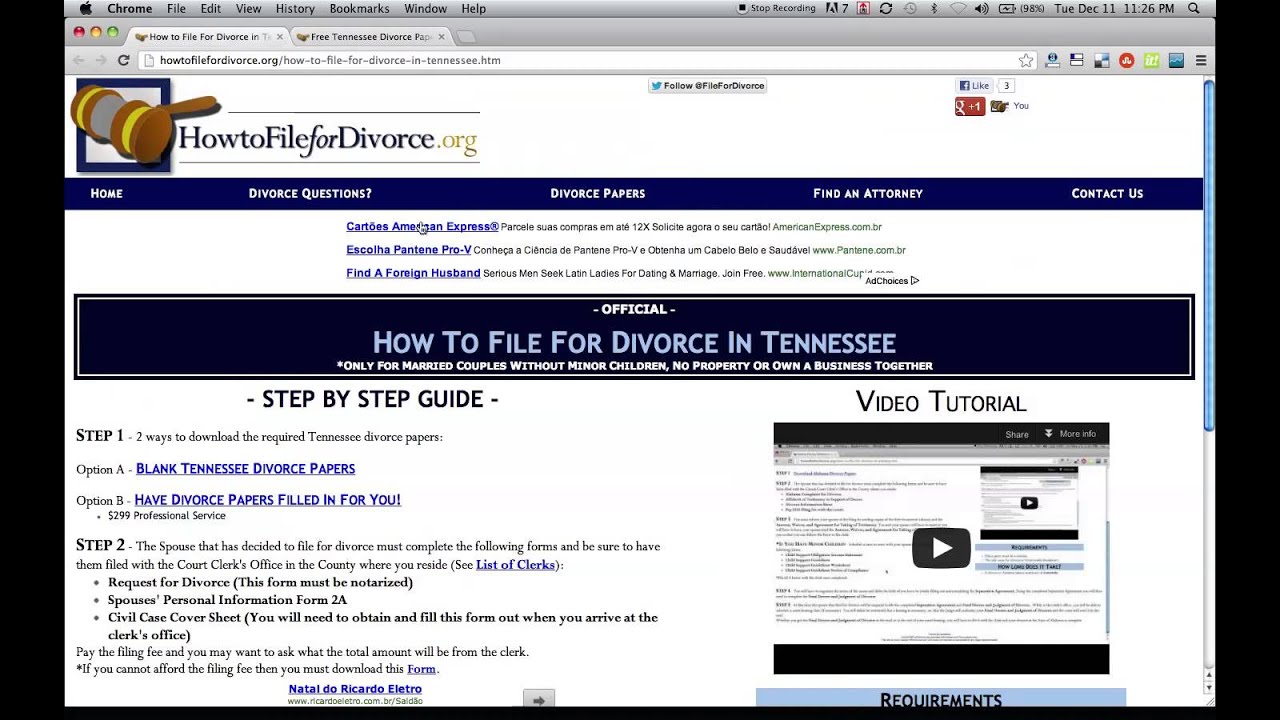 Free Tennessee Divorce Papers and Forms