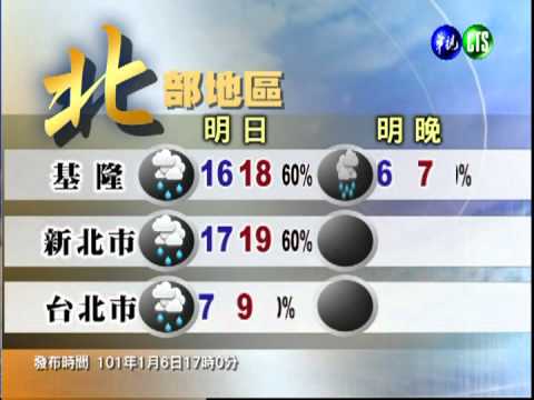 一月六日華視晚間氣象