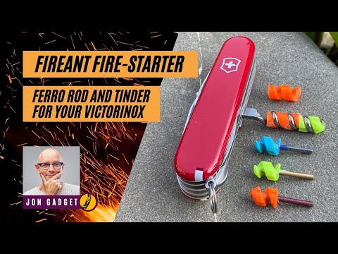 FireAnt fire-starter for your Victorinox SAK - micro ferro rod and tinder