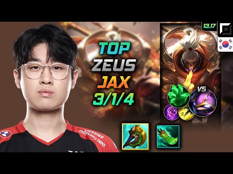 Jax Top Build Zeus Divine Sunderer Grasp of the Undying - LOL KR GrandMaster Patch 13.17