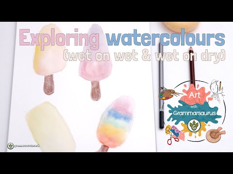 Art with Grammarsaurus - Chromatic - Exploring watercolours (wet on wet & wet on dry)