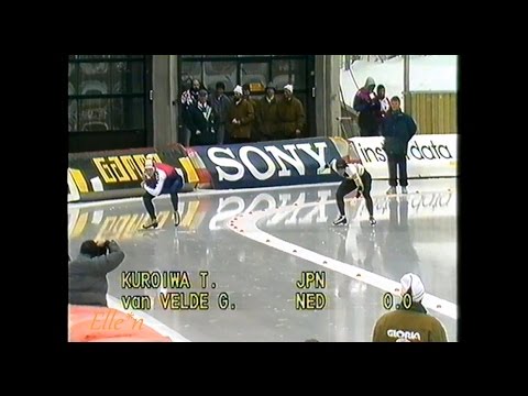 World Championships Sprint Inzell 1991 - 500 m T. Kuroiwa - Van Velde