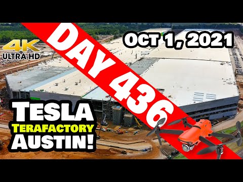 Tesla Gigafactory Austin 4K  Day 436 - 10/1/21 - Tesla Terafactory TX- GIGA TEXAS TIME-LAPSE UPDATE!