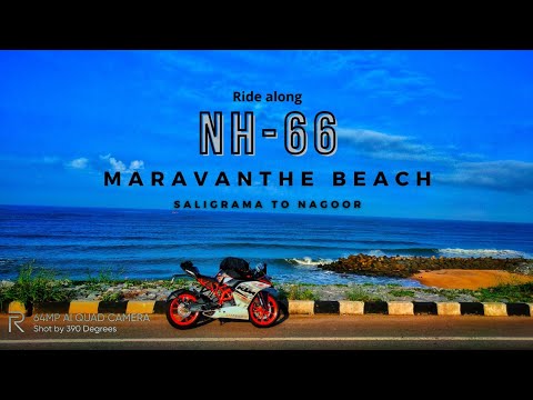 Ride along NH-66 | Maravanthe beach | A road with sea on one side and backwaters on the other |1080P