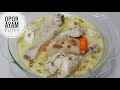 SPECIAL WHITE CHICKEN OPOR RECIPE FOR EID EATED WITH LONTONG VERY DELICIOUS EID MENU