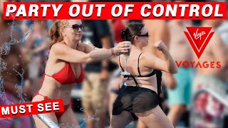 Epic Pool Party on Virgin Voyages Barcelona 2024 [4К] #VirginCruises #ScarletLady #cruiseship