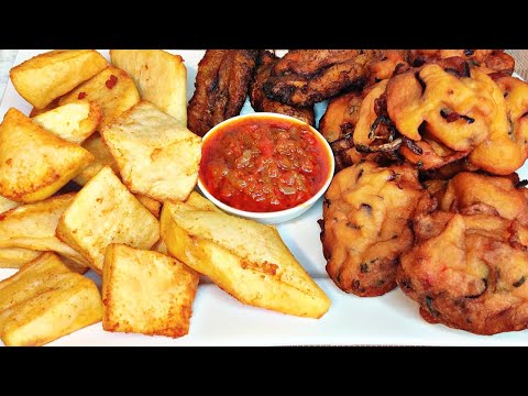 Akara, Yam, Plantain and Pepper Sauce | Nigerian Recipe | Nigerian Street Food | Onyi Sunshine Emy