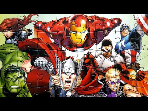 Puzzle MARVEL AVENGERS Hulk Iron Man Captain America Thor Puzzle Games for Kids