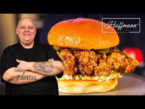 Nashville Hot Chicken Burger | Knuspriges Hähnchen mit feuriger Würze | Crispy Rezept @BerndZehner