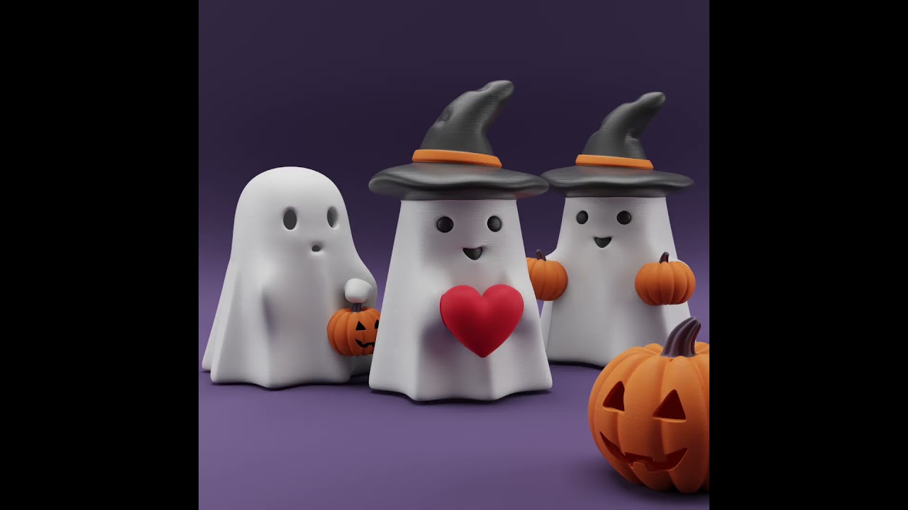 Cute 3D Printed Ghosts for Halloween | Easy STL Decoration Idea 👻🎃 #shorts #halloween #pumpkin