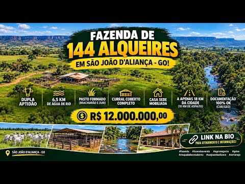 Fazenda à Venda em São João d’Aliança - GO | 144 Alqueires (696 Ha) - Dupla Aptidão