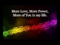 More Love, More Power HD Lyrics Video By Michael W. Smith