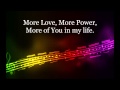 More Love, More Power HD Lyrics Video By ...