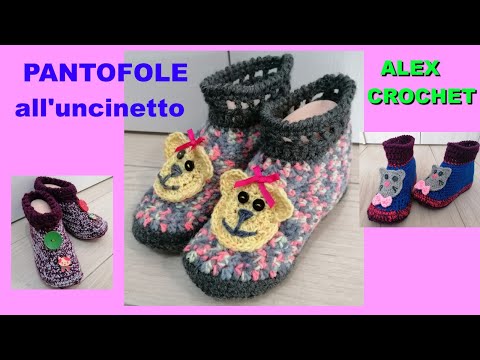 CROCHET SLIPPERS all sizes EASY TUTORIAL Alex Crochet