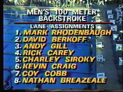 1985 US Swimming LC Nationals Men's 100 back - Rick Carey