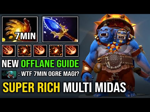 WTF 1st Item Midas Super Rich Offlane Ogre Magi with Overpower Multi Cast Nonstop Stun Dota 2