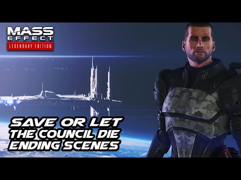 Save or let the Council die - ENDING Scenes - Mass Effect 1 Legendary Edition