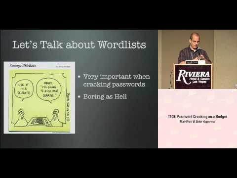 DEF CON 16 - Matt Weir & Sudhir Aggarwal: Password Cracking on a Budget