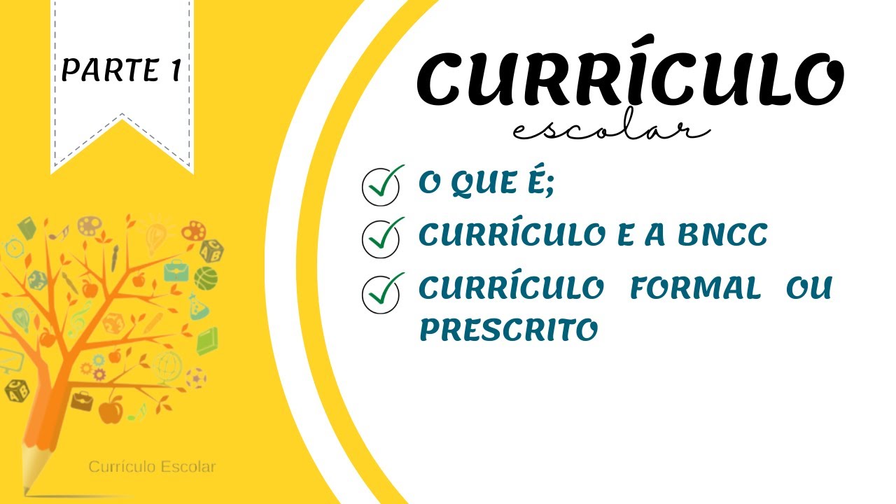 CURRÍCULO (parte1) O que é; Curriculo e a BNCC; Currículo FORMAL OU PRESCRITO