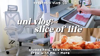 Uni vlog ep. 5 📓 shopee haul, new chair, draw with me + more (aesthetic vlog)