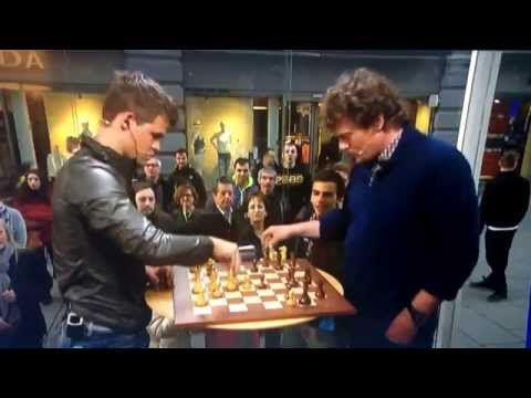 Lars Monsen (3mins) vs. Magnus Carlsen (30secs) in a game of chess