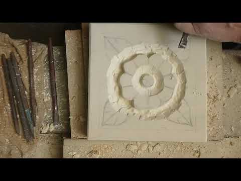 Stone Carver Carving stone rose video1