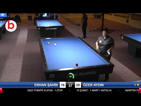 ERHAN ŞAHİN & ÖZER AYDIN Bilardo Maçı - 2020 TK 1.ETAP ANTALYA-4.ÖN ELEME