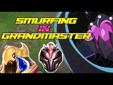 VEL'KOZ MID SMURFING IN LOW GRANDMASTER VS CRYING AZIR - League of Legends
