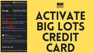 How to Activate Big Lots Credit Card (2024) | Big Lot Credit Card Login Tutorial 2024
