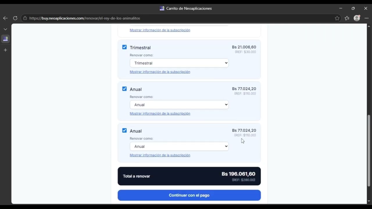 Vista previa: Cómo renovar una cuenta