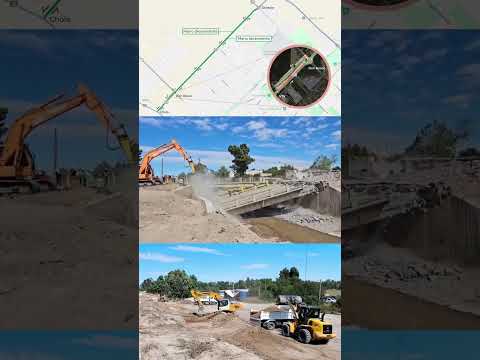 ASÍ TIRARON EL PUENTE DE PAMPA CENTRAL PARA AVANZAR CON LA OBRA DEL CANAL MALDONADO