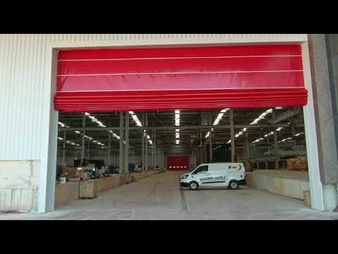 heavy industrial hangar door designed for steel factories